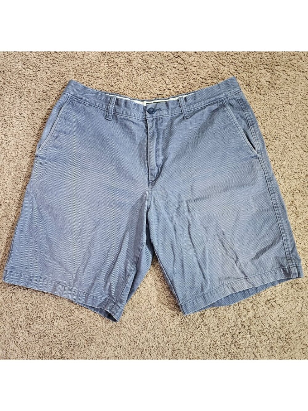 READ Eddie Bauer Shorts Mens Size 34 Blue Nylon Stretch Tech Outdoor Chinos